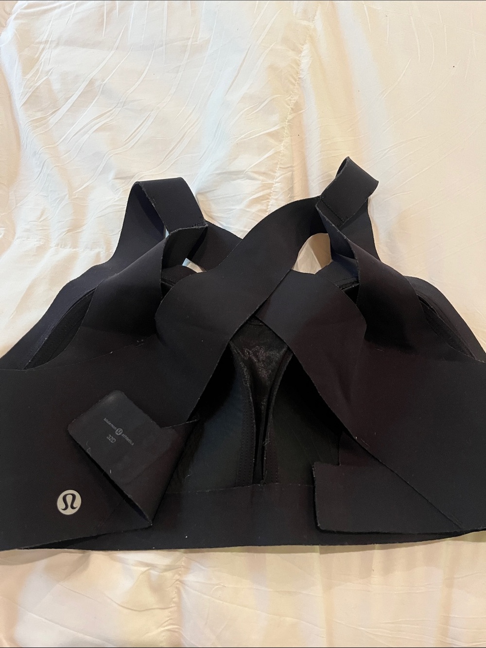 lululemon black strappy back sports bra